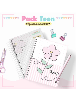 Arquivo Pack Teen - Agenda Pemanente + Caneca - Flor Delicada