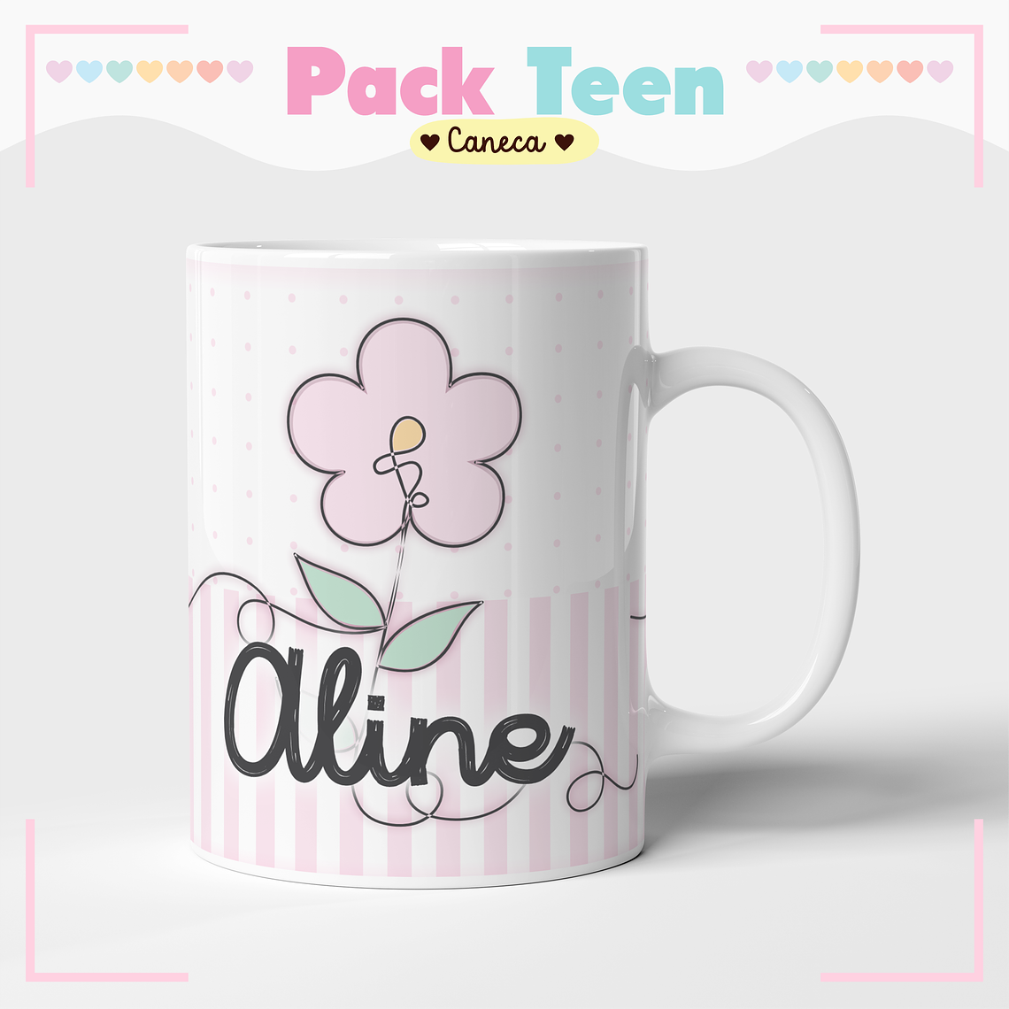Arquivo Pack Teen - Agenda Pemanente + Caneca - Flor Delicada 2