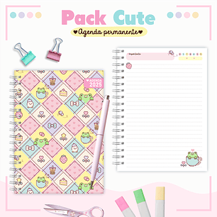 Arquivo Pack Teen - Agenda Permanente + Caneca - Kawai Cute