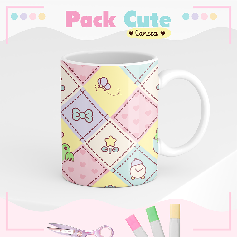 Arquivo Pack Teen - Agenda Permanente + Caneca - Kawai Cute 2
