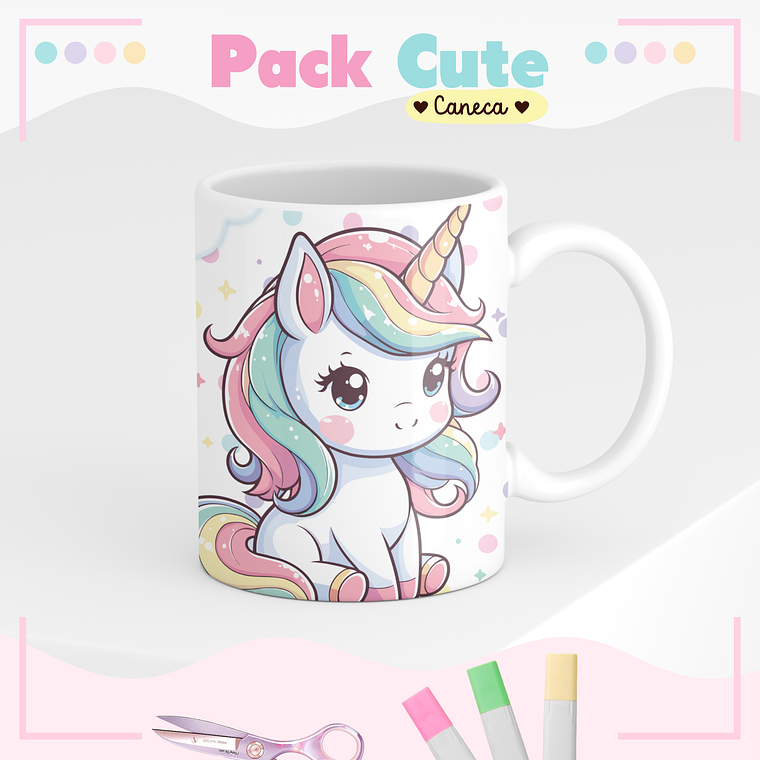 Arquivo Pack Teen - Agenda Permanente + Caneca - Unicórnio Cute 2
