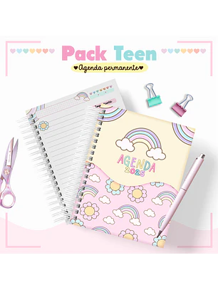 Arquivo Pack Teen - Agenda Pemanente + Caneca - Arco Íris Candy