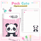 Arquivo Pack Teen - Agenda Pemanente + Caneca - Panda Cute - Thumbnail 1