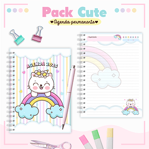 Arquivo Pack Teen - Agenda Pemanente + Caneca - Gatinho Cute
