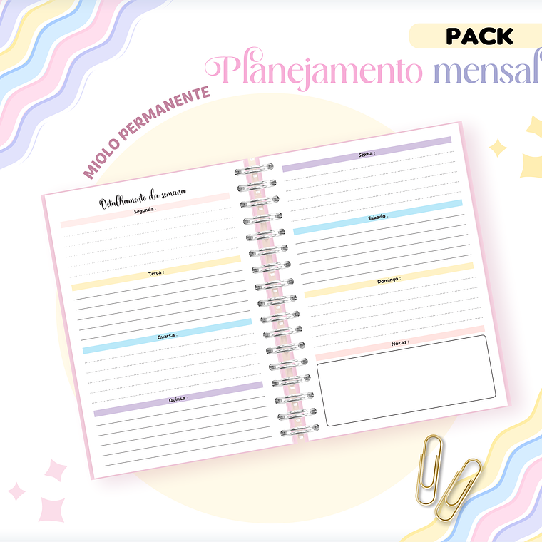 Arquivo Kit Planejadores Mensais Permanente 5