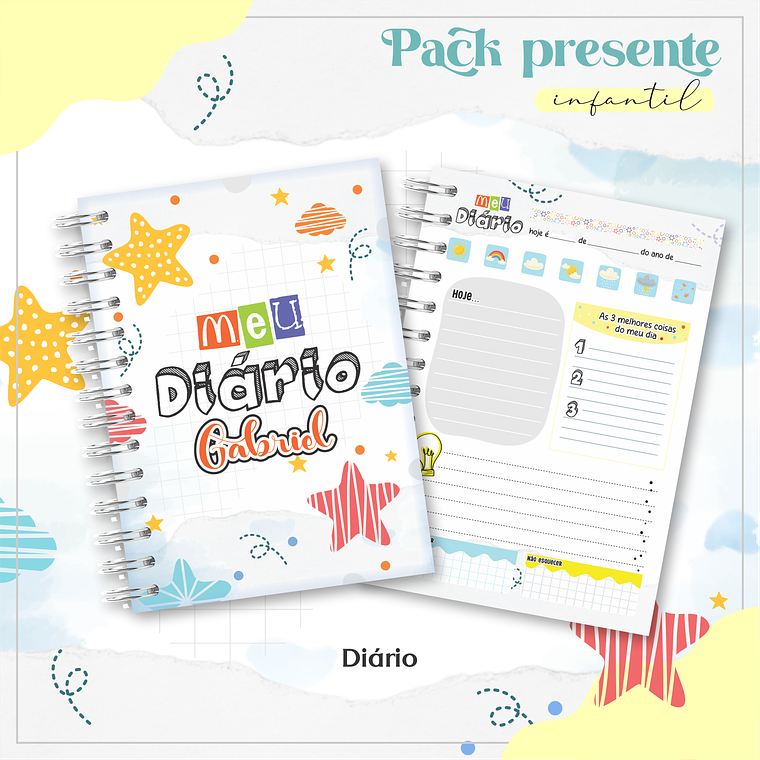 Arquivo Kit Encadernação Diário Infantil 6