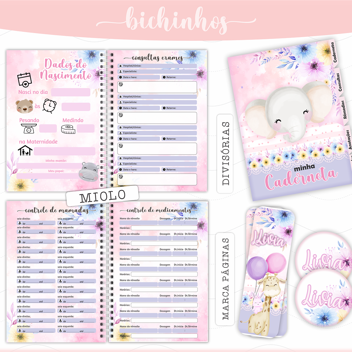 Arquivo Caderneta de Saúde - Bichinhos Menina 3