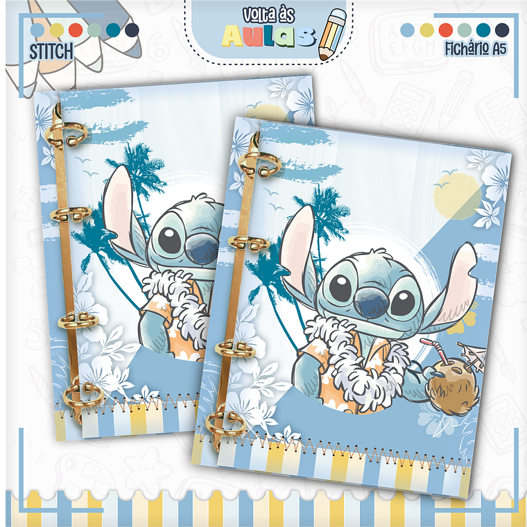 Arquivo Encadernação Kit Escolar - Stitch 2