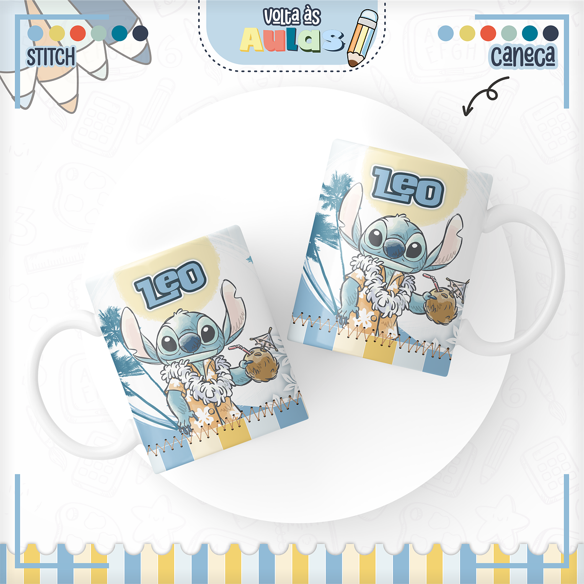 Arquivo Encadernação Kit Escolar - Stitch 4