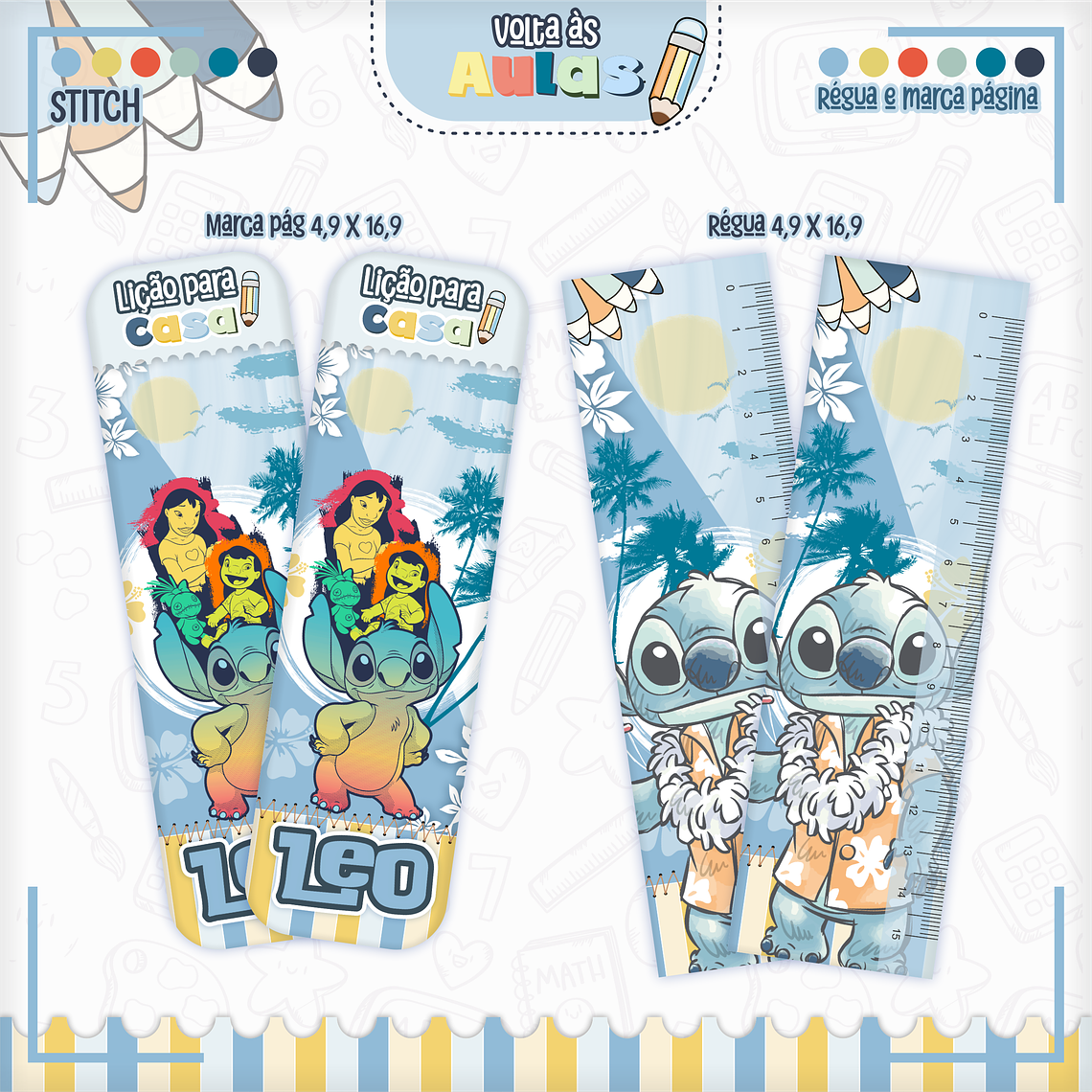 Arquivo Encadernação Kit Escolar - Stitch 5