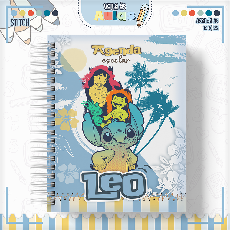 Arquivo Encadernação Kit Escolar - Stitch 9