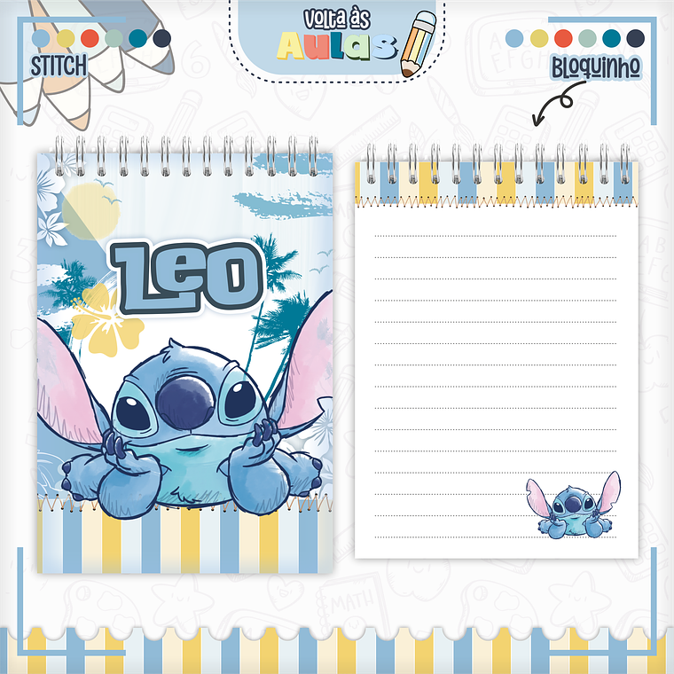 Arquivo Encadernação Kit Escolar - Stitch 11