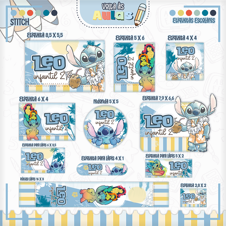 Arquivo Encadernação Kit Escolar - Stitch 14