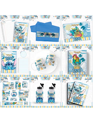 Arquivo Encadernação Kit Escolar - Stitch