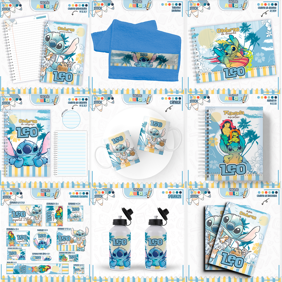 Arquivo Encadernação Kit Escolar - Stitch 1