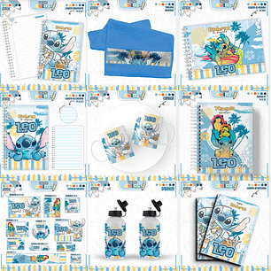 Arquivo Encadernação Kit Escolar - Stitch
