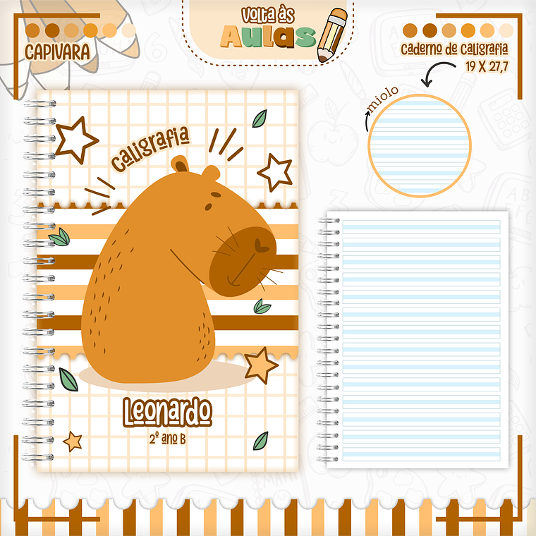 Arquivo Encadernação Kit Escolar - Capivara 4