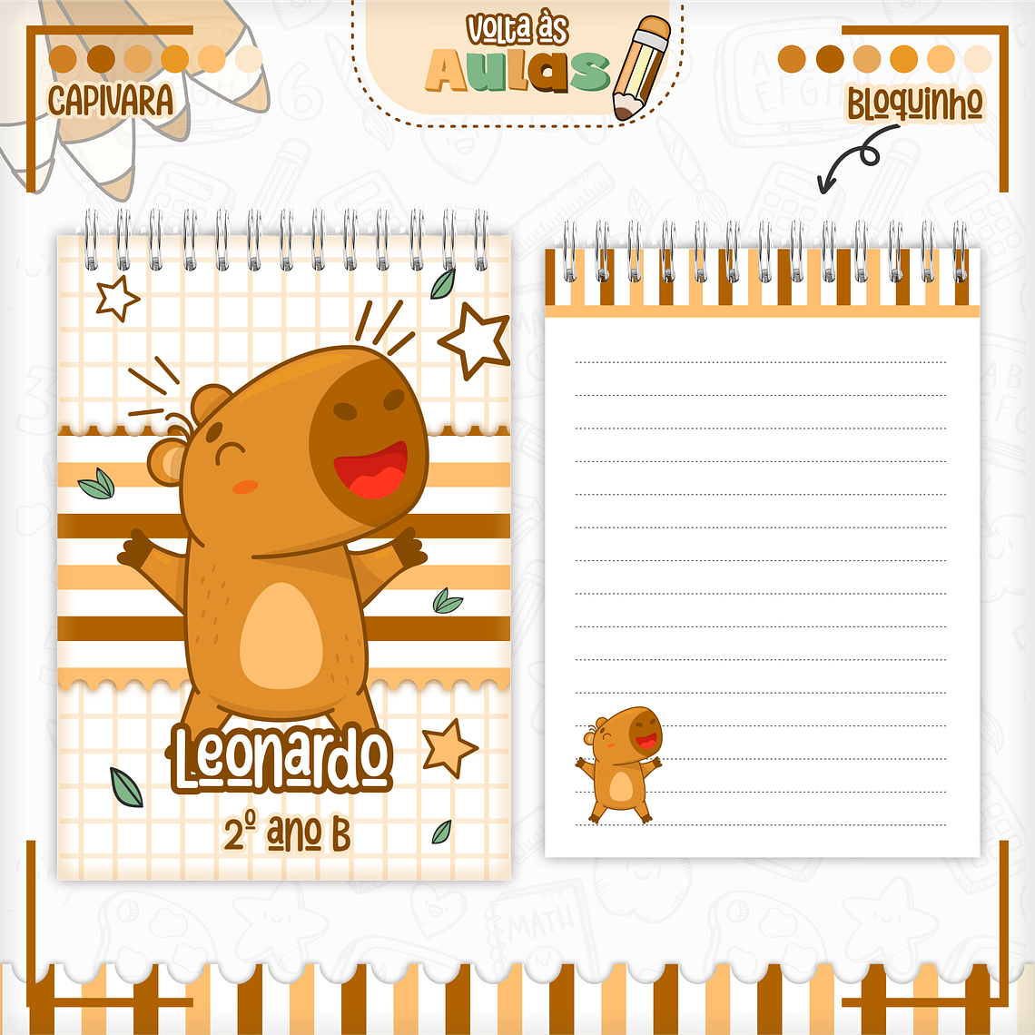 Arquivo Encadernação Kit Escolar - Capivara 7