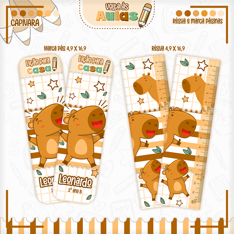 Arquivo Encadernação Kit Escolar - Capivara 11