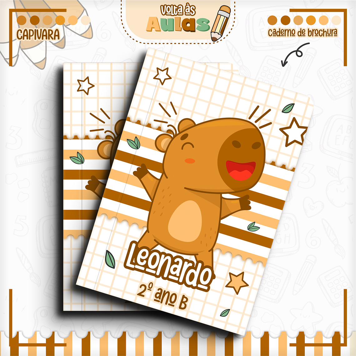 Arquivo Encadernação Kit Escolar - Capivara 12