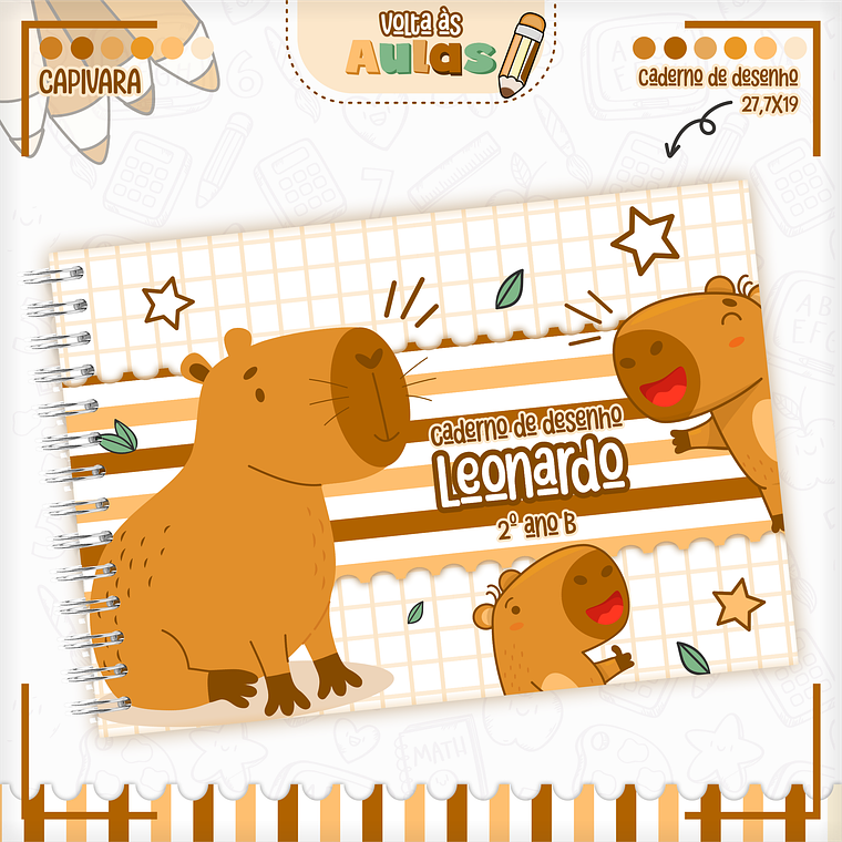 Arquivo Encadernação Kit Escolar - Capivara 16