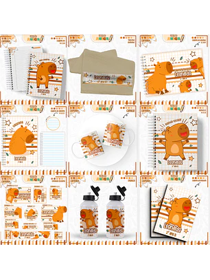 Arquivo Encadernação Kit Escolar - Capivara