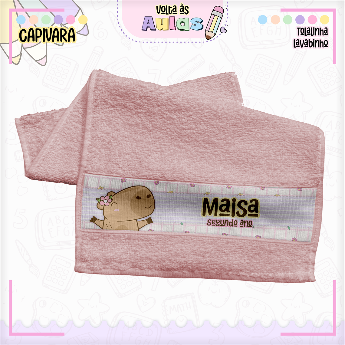 Arquivo Encadernação Kit Escolar - Capivara Rosa 15