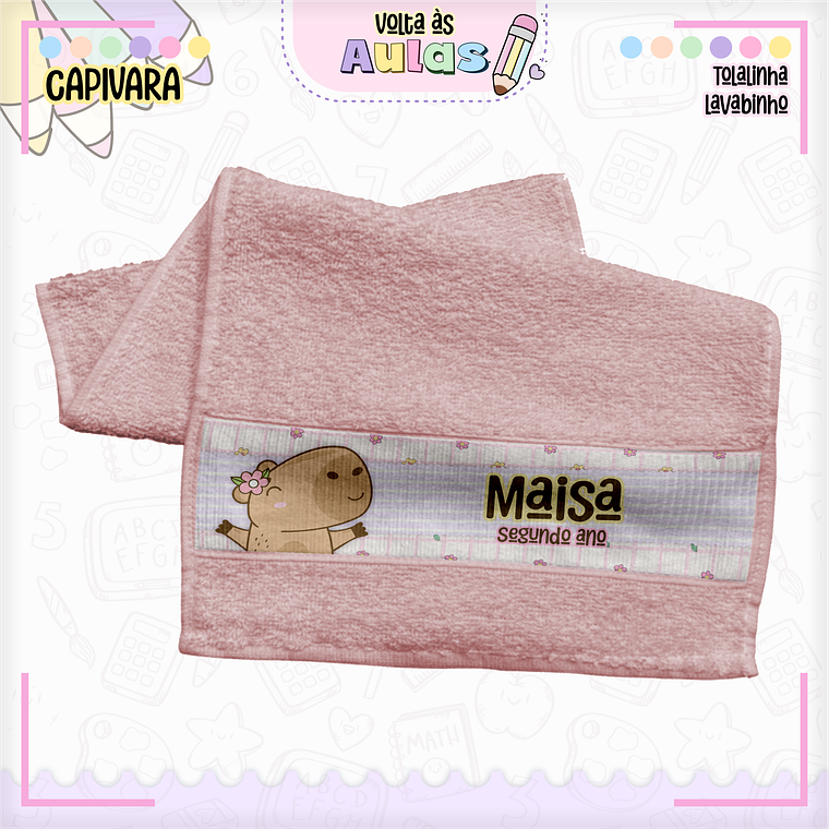 Arquivo Encadernação Kit Escolar - Capivara Rosa 15