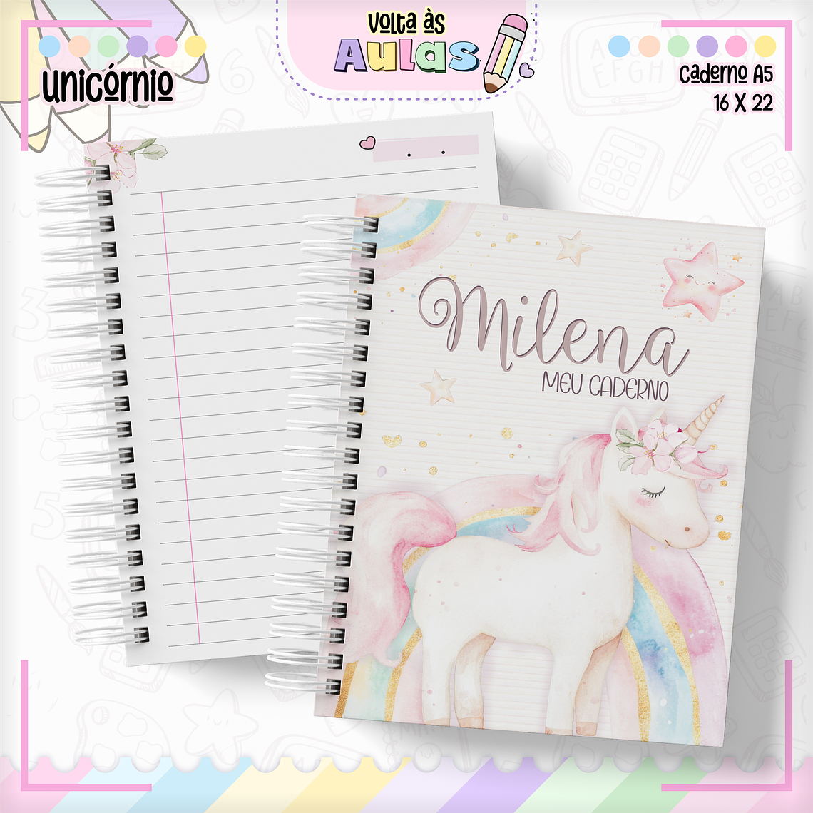 Arquivo Encadernação Kit Escolar - Unicórnio 2