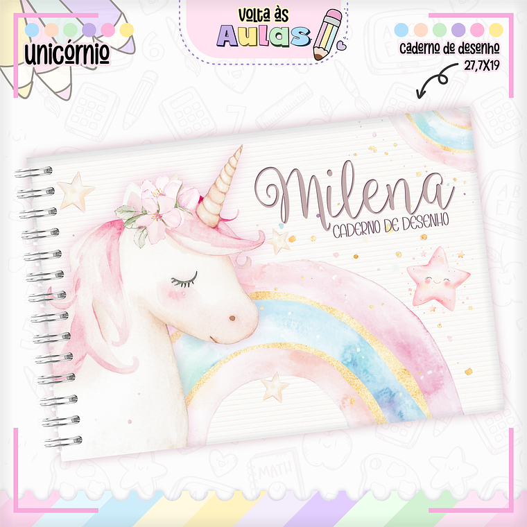 Arquivo Encadernação Kit Escolar - Unicórnio 3
