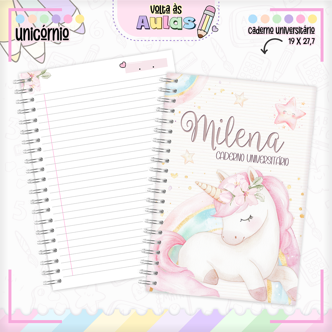 Arquivo Encadernação Kit Escolar - Unicórnio 4