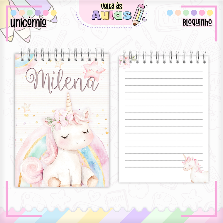 Arquivo Encadernação Kit Escolar - Unicórnio 5
