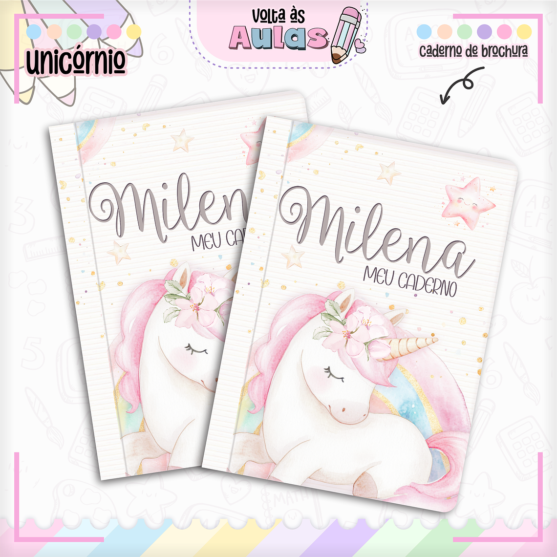 Arquivo Encadernação Kit Escolar - Unicórnio 7