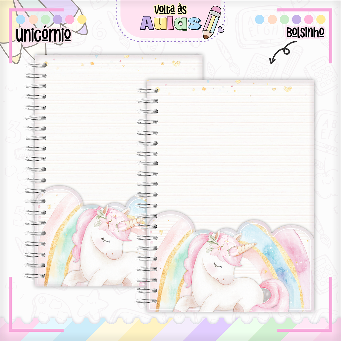Arquivo Encadernação Kit Escolar - Unicórnio 10