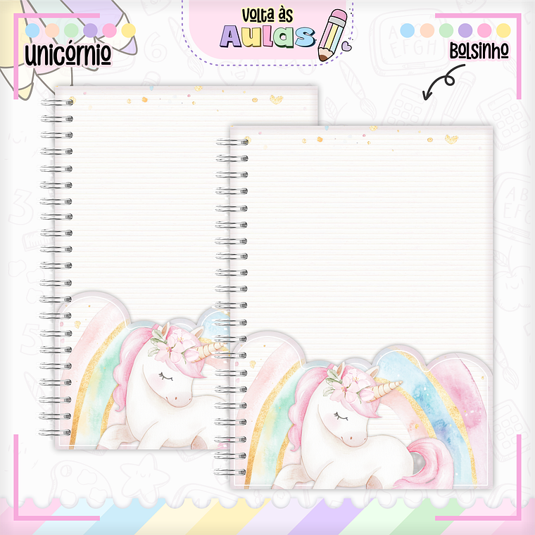 Arquivo Encadernação Kit Escolar - Unicórnio 10