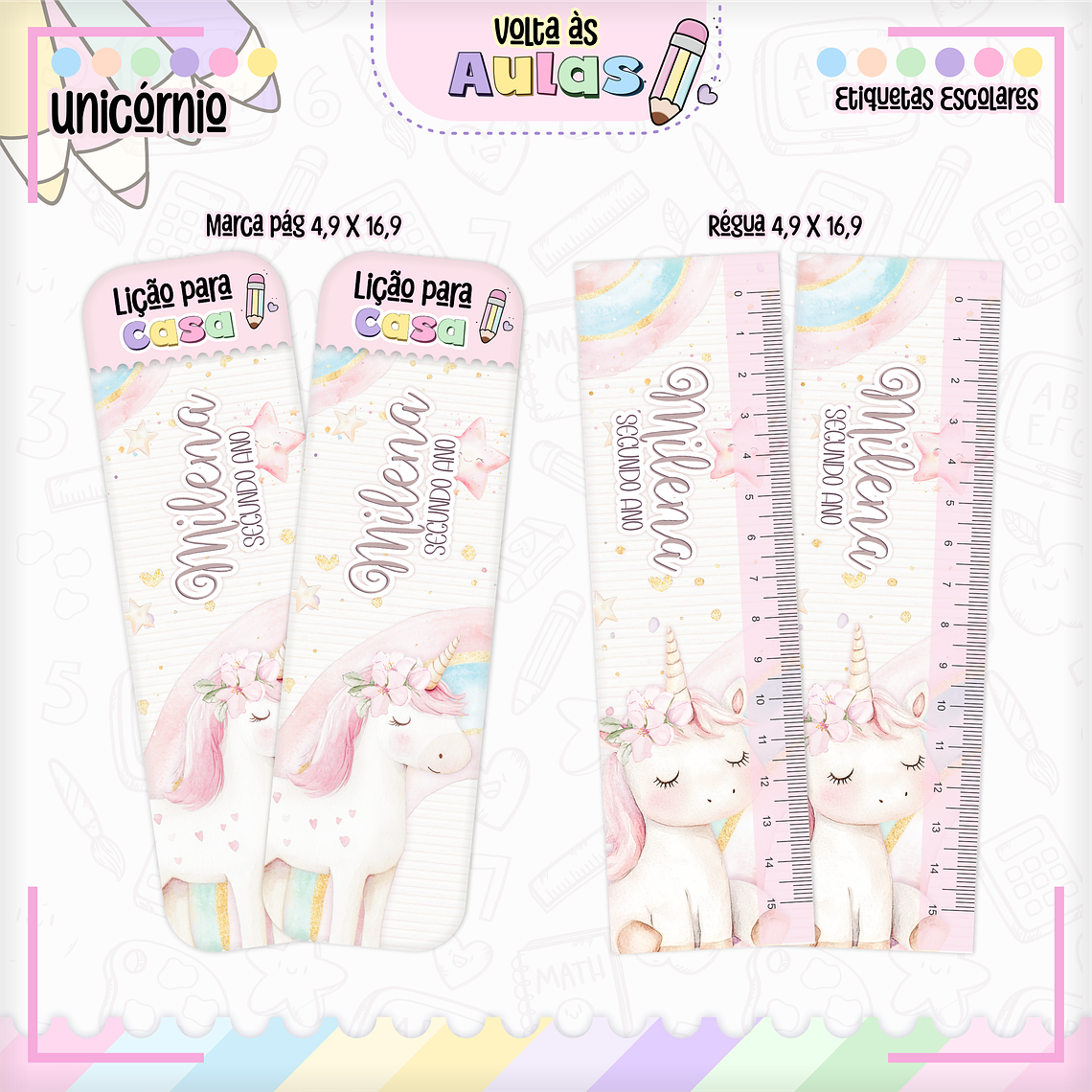 Arquivo Encadernação Kit Escolar - Unicórnio 11