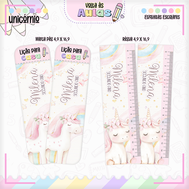 Arquivo Encadernação Kit Escolar - Unicórnio 11