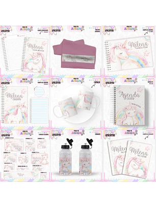 Arquivo Encadernação Kit Escolar - Unicórnio