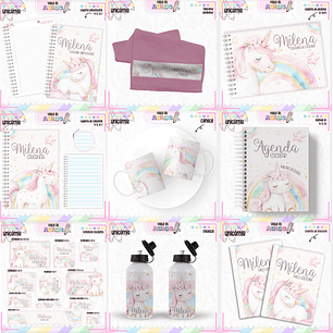 Arquivo Encadernação Kit Escolar - Unicórnio