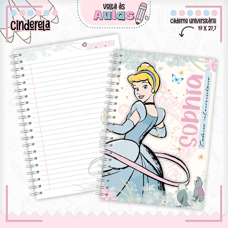 Arquivo Encadernação Kit Escolar - Cinderela 2