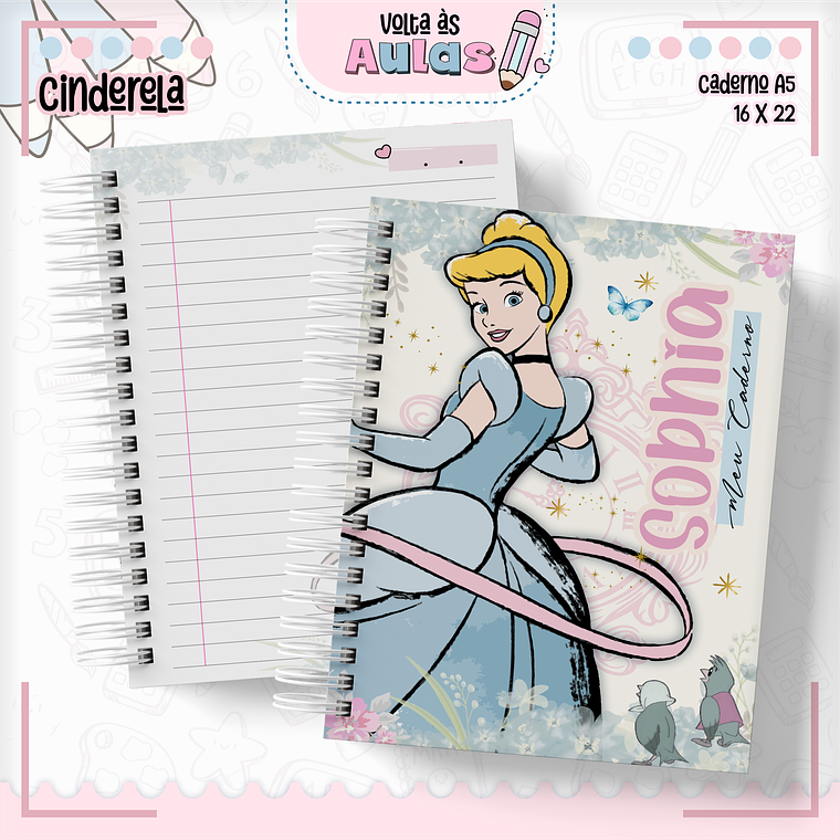 Arquivo Encadernação Kit Escolar - Cinderela 4