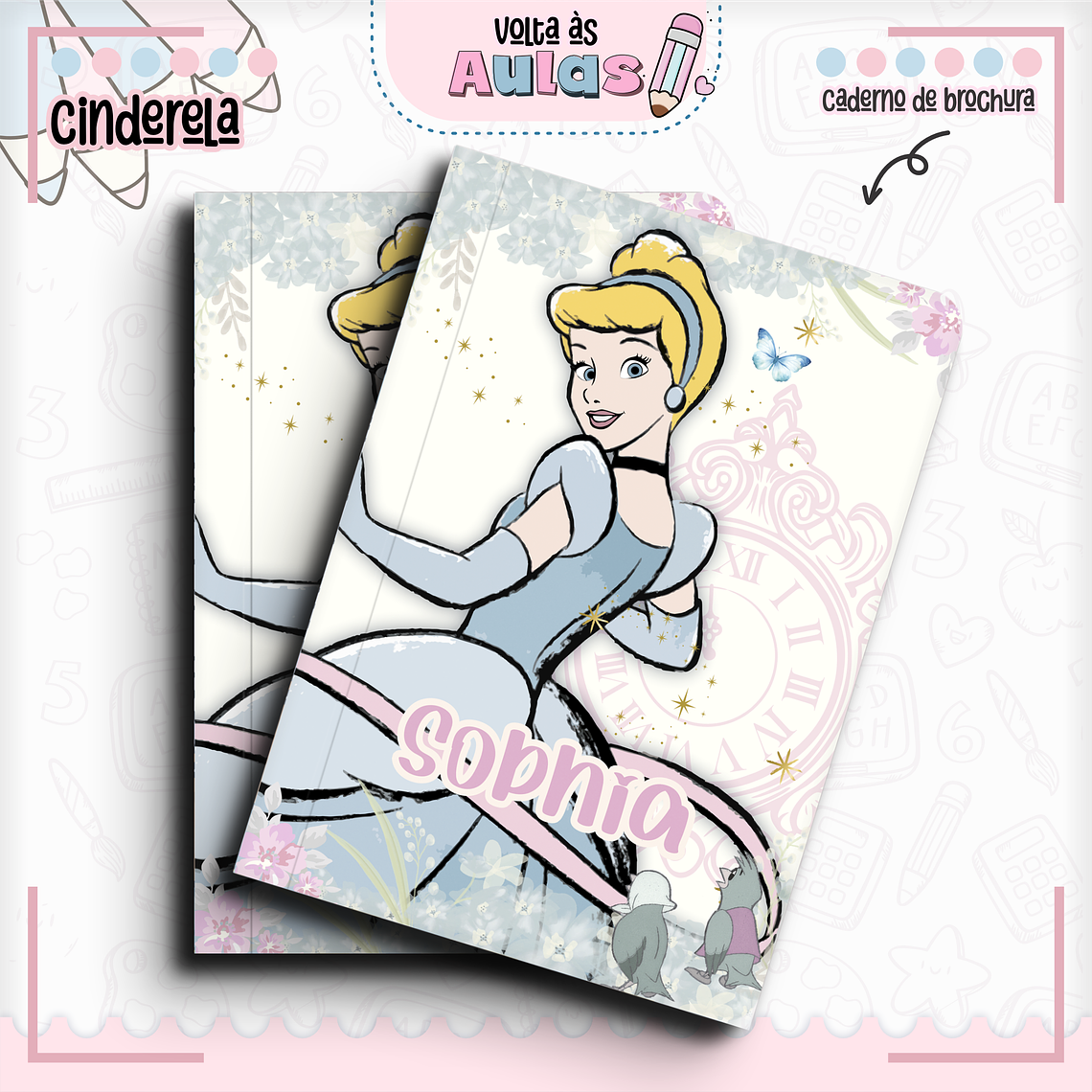Arquivo Encadernação Kit Escolar - Cinderela 5
