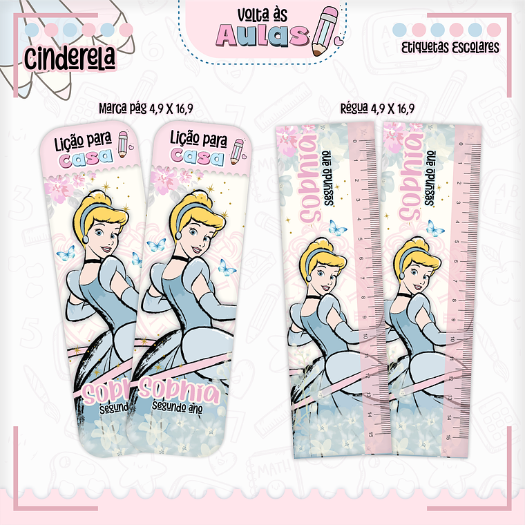 Arquivo Encadernação Kit Escolar - Cinderela 6