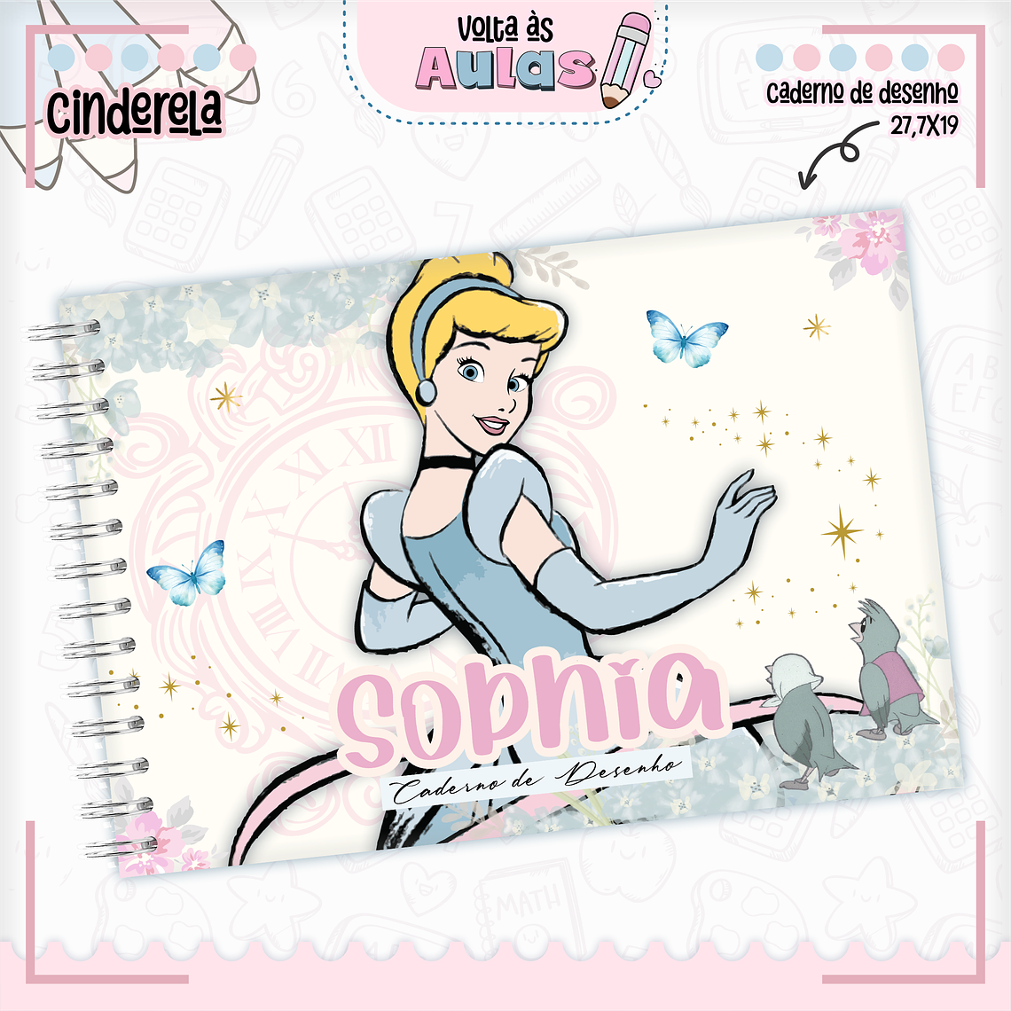 Arquivo Encadernação Kit Escolar - Cinderela 7