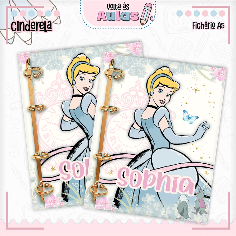 Arquivo Encadernação Kit Escolar - Cinderela 9