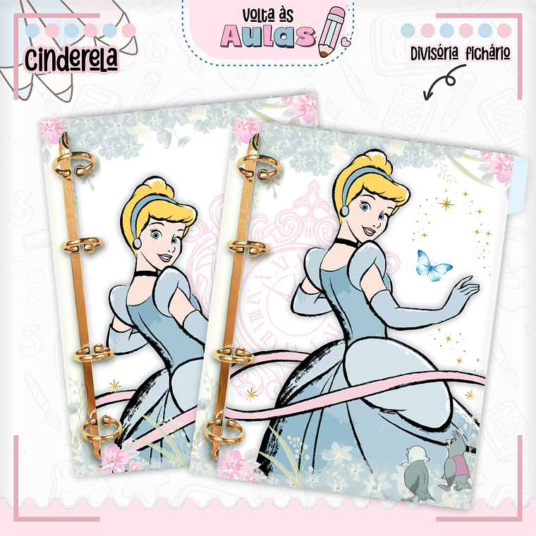 Arquivo Encadernação Kit Escolar - Cinderela 14
