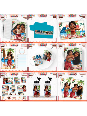 Arquivo Encadernação Kit Escolar - Moana