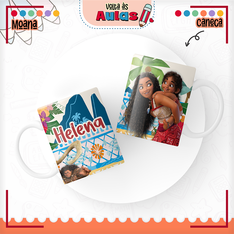 Arquivo Encadernação Kit Escolar - Moana 4