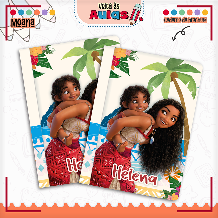 Arquivo Encadernação Kit Escolar - Moana 7