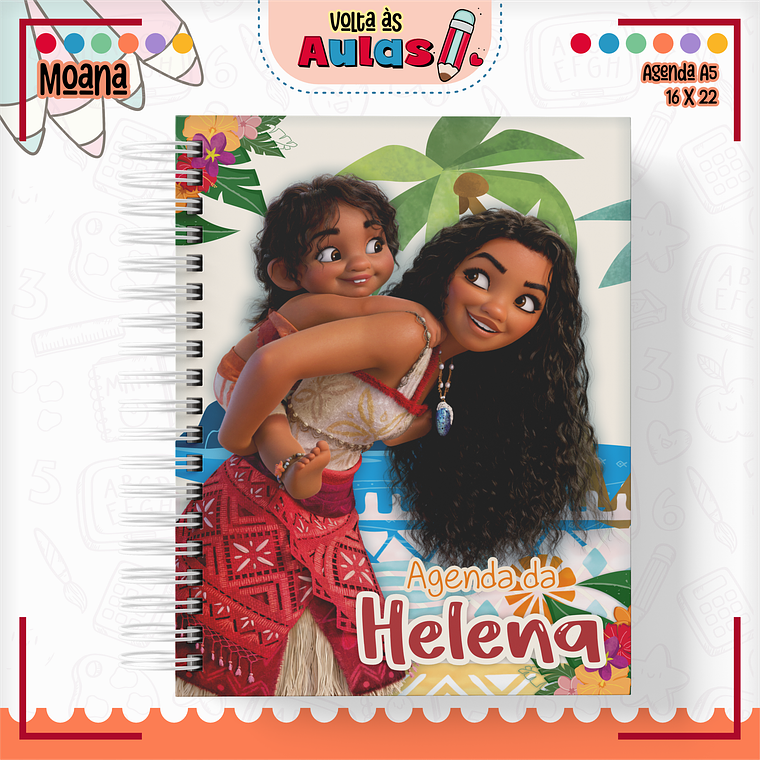 Arquivo Encadernação Kit Escolar - Moana 11